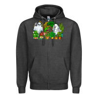 Charcoal Heather Spooky Plants Zipper Hoodie - CowhideDigitalArt