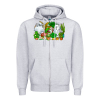 Heather Grey Spooky Plants Zipper Hoodie - CowhideDigitalArt
