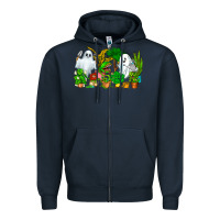 Navy Spooky Plants Zipper Hoodie - CowhideDigitalArt