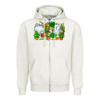 Oatmeal Heather Spooky Plants Zipper Hoodie - CowhideDigitalArt