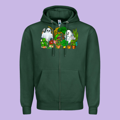 Spooky Plants Zipper Hoodie Designed By Cowhidedigitalart