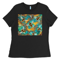 Honeycomb And Bees With Leopard Ladies Tee | Teevron