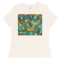 Bone honeycomb and bees with leopard Ladies Tee - Artiststas