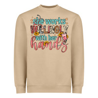 Mushroom she works willingly with her hands Heavyweight Sweatshirt - FaDigitalArtStudio