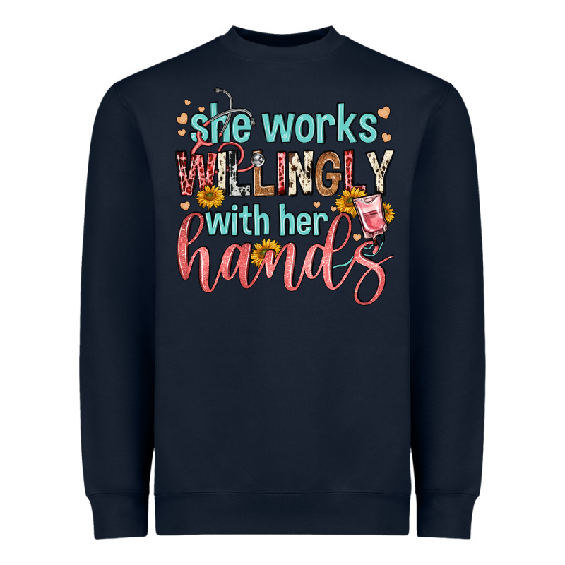 She Works Willingly With Her Hands Heavyweight Sweatshirt by FaDigitalArtStudio | Teevron