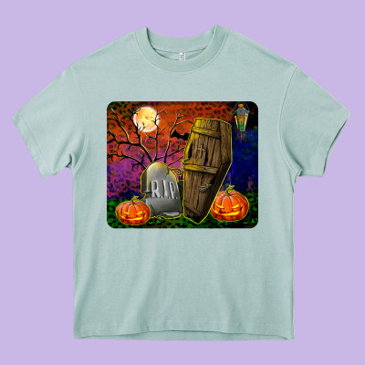 Headstone And Coffin Mousepad Heavy Core Tee Designed By Bundleandbundleshop