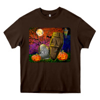 Chocolate Brown headstone and coffin mousepad Heavy Core Tee - BundleAndBundleShop