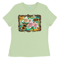 Matcha bees and lilies with leopard Ladies Tee - Artiststas