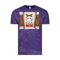 Cloud Purple baseball mom with leopard tumbler tbs Vintage Tee - TumblerDesignByShophia