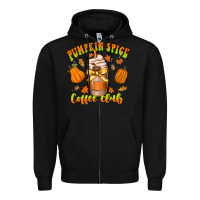 Black pumpkin spice coffee club Zipper Hoodie - CowhideDigitalArt