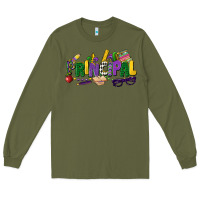 Army Green principal mardi gras cowgirl Long Sleeve Tee - CowGirlArtShop
