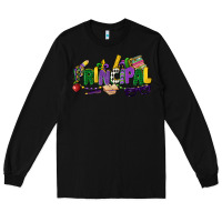 Black principal mardi gras cowgirl Long Sleeve Tee - CowGirlArtShop