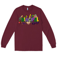 Burgundy principal mardi gras cowgirl Long Sleeve Tee - CowGirlArtShop