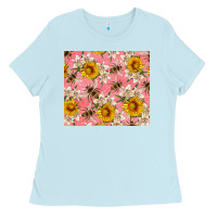 Baby Blue bees and flowers Ladies Tee - Artiststas
