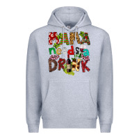 Heather Grey Mama Needs A Drink Premium Hoodie - FaDigitalArtStudio