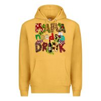 Mustard Mama Needs A Drink Premium Hoodie - FaDigitalArtStudio