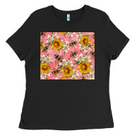 Black bees and flowers Ladies Tee - Artiststas