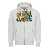 Dove Grey Weekends Coffee And Camping Zipper Hoodie - CowhideDigitalArt