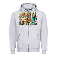 Heather Grey Weekends Coffee And Camping Zipper Hoodie - CowhideDigitalArt