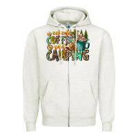 Oatmeal Heather Weekends Coffee And Camping Zipper Hoodie - CowhideDigitalArt