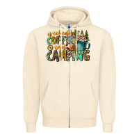 Sandshell Weekends Coffee And Camping Zipper Hoodie - CowhideDigitalArt