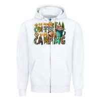 White Weekends Coffee And Camping Zipper Hoodie - CowhideDigitalArt