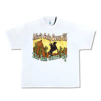 White Ain't goin down til the sun comes up Cowboy Urban Heavy Tee - HowdyJamesFarm