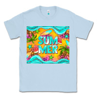 Dusty Blue summer Classic Tee - NancyCooperArtShop