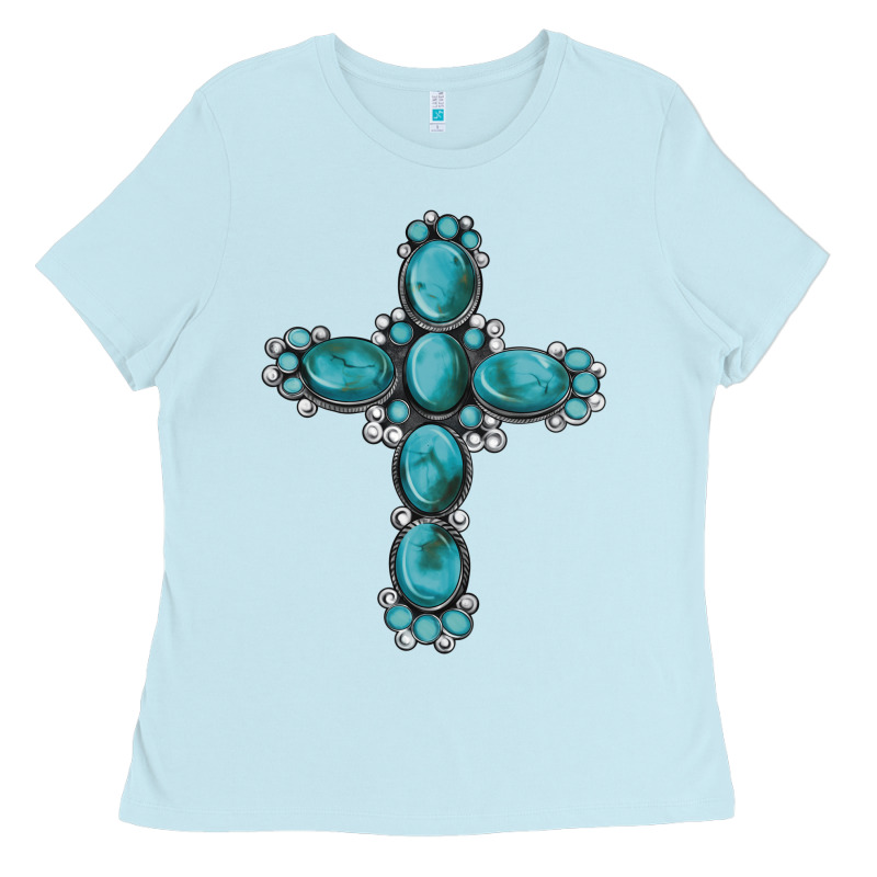 Western Gemstone Cross Ladies Tee by Artiststas | Teevron