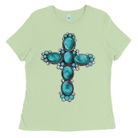 Matcha western Gemstone cross Ladies Tee - Artiststas