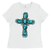White western Gemstone cross Ladies Tee - Artiststas