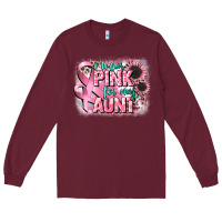 Burgundy i wear pink for my aunt Long Sleeve Tee - CowGirlArtShop
