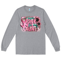 Heather Grey i wear pink for my aunt Long Sleeve Tee - CowGirlArtShop