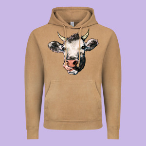 Cow Vintage Hoodie Designed By Howdyjamesfarm