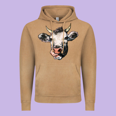 Cow Vintage Hoodie Designed By Howdyjamesfarm