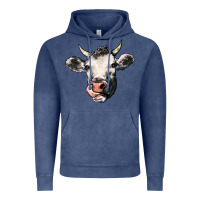 Vintage Denim Cow Vintage Hoodie - HowdyJamesFarm