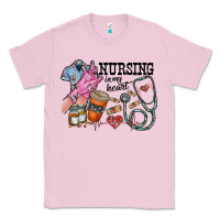 Bubblegum Pink nursing in my heart Classic Tee - RacoonDesign
