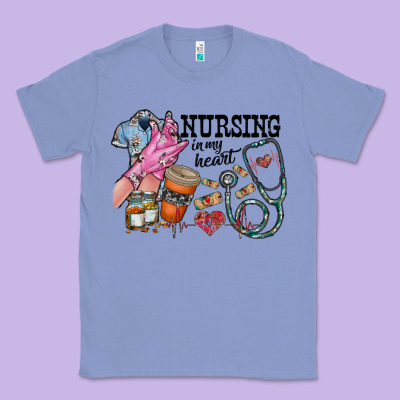 Nursing In My Heart Classic Tee Designed By Racoondesign