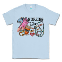 Dusty Blue nursing in my heart Classic Tee - RacoonDesign