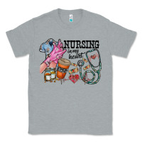 Heather Grey nursing in my heart Classic Tee - RacoonDesign