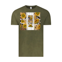 Vintage Olive western mother's day mini with cowhide and sunflowers tumbler tbs Vintage Tee - TumblerDesignByShophia