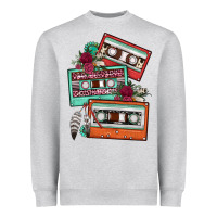 Heather Grey cassette floral gemstone Heavyweight Sweatshirt - FaDigitalArtStudio