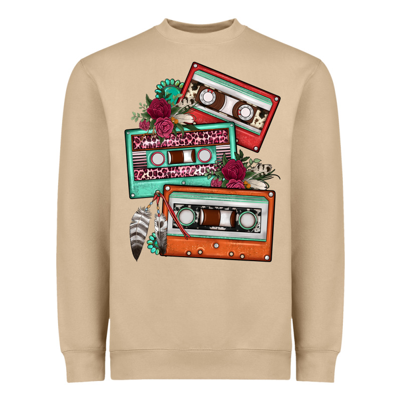 Cassette Floral Gemstone Heavyweight Sweatshirt by FaDigitalArtStudio | Teevron