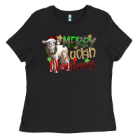 Black merry cluckin christmas Ladies Tee - SublimationCraftShop