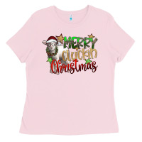 Bubblegum Pink merry cluckin christmas Ladies Tee - SublimationCraftShop