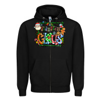 Black grangaran claus Zipper Hoodie - CowhideDigitalArt