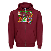 Burgundy grangaran claus Zipper Hoodie - CowhideDigitalArt