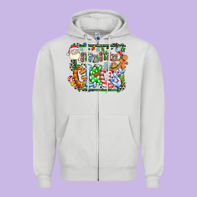 Grangaran Claus Zipper Hoodie Designed By Cowhidedigitalart