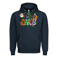 Navy grangaran claus Zipper Hoodie - CowhideDigitalArt