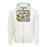 Oatmeal Heather grangaran claus Zipper Hoodie - CowhideDigitalArt